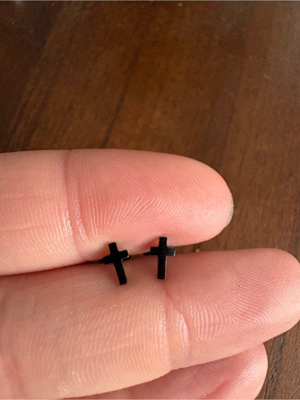 Black Cross Stud Earrings